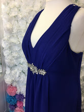 Load image into Gallery viewer, Plunging V Neck Embellished Chiffon Dress Also available in Plus Size