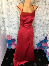 Load image into Gallery viewer, A Line Criss Cross Open Back Satin Prom Formal Evening Gown
